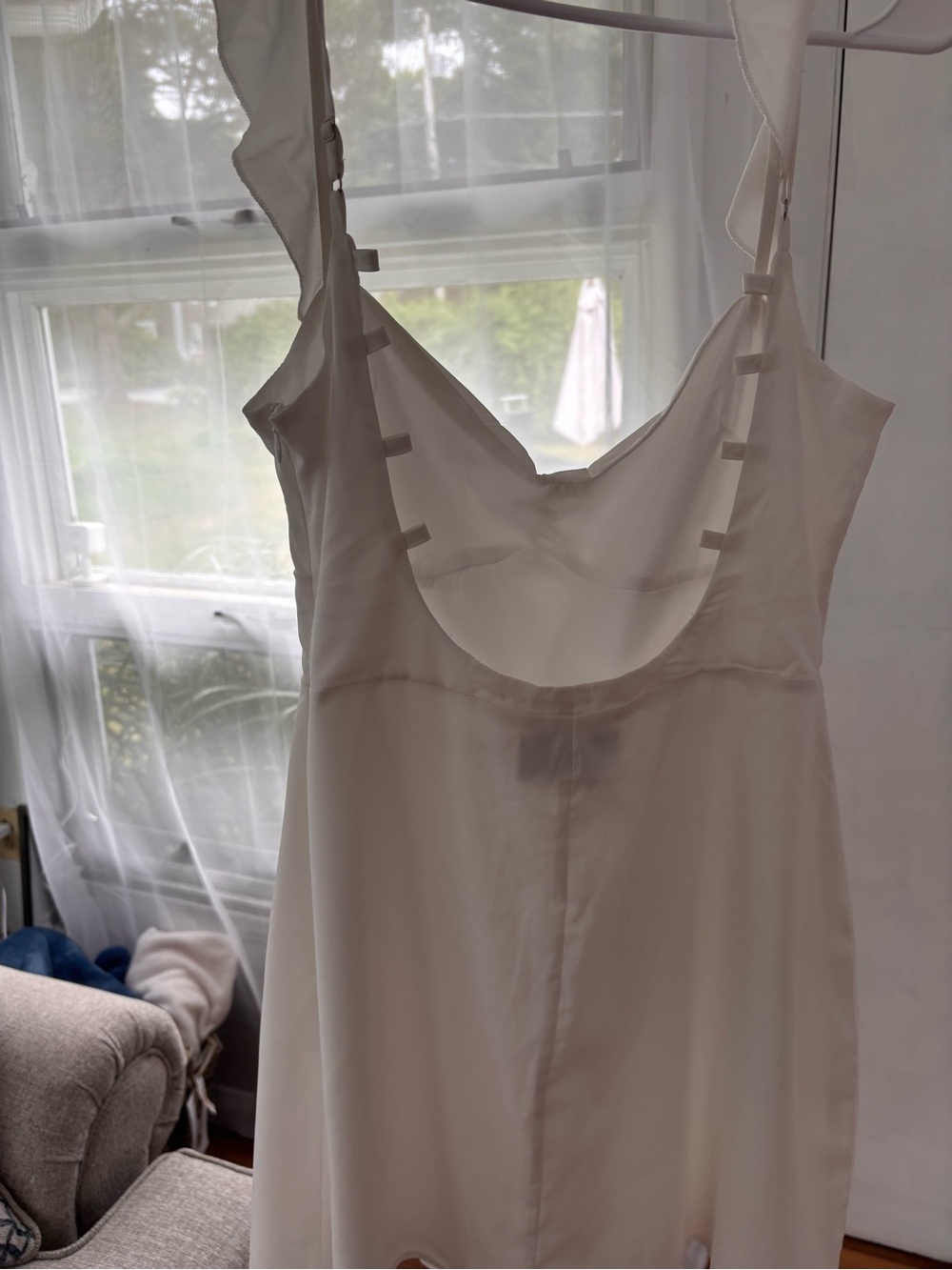 Princess Polly White Slip Dress with Ruffle Straps - Picture 2 of 3